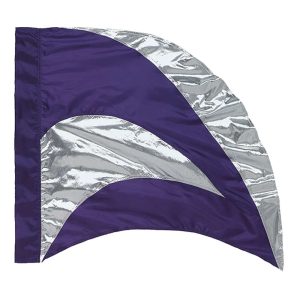 custom purple and silver color guard swing flag