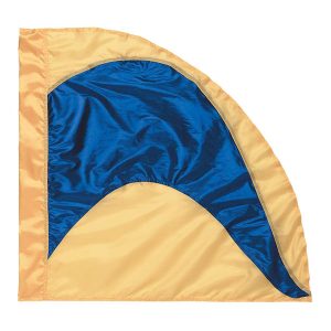 custom yellow and blue color guard swing flag