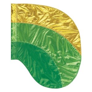 custom yellow and greens color guard swing flag