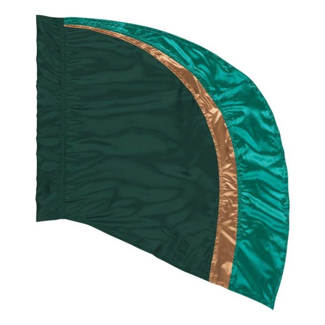 custom greens and gold color guard swing flag