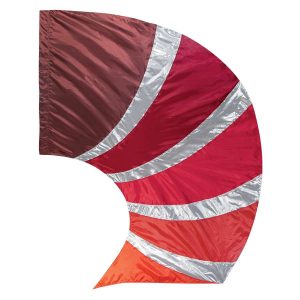 custom reds and silver color guard swing flag