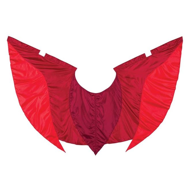 custom sewn dragon fire wings in flame, red, and crimson