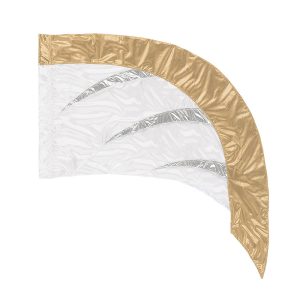 White, Metallic Gold, and Metallic Silver Sewn color guard Flag 5520510
