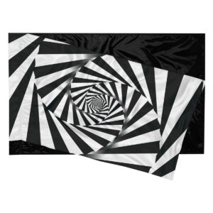 black and white optic illusion hybrid color guard flag