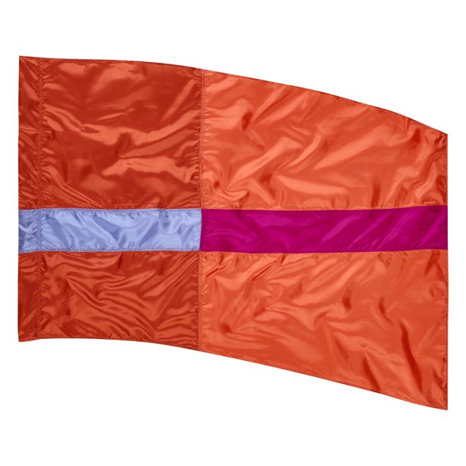 orange, purple, and magenta In Stock Sewn color guard Flag