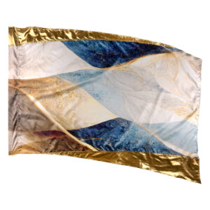 gold and blue abstract hybrid color guard flag