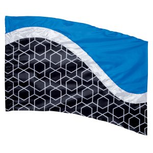 sapphire and silver hybrid color guard flag