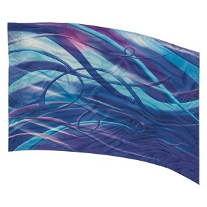 blue and purple wisps printed color guard flag
