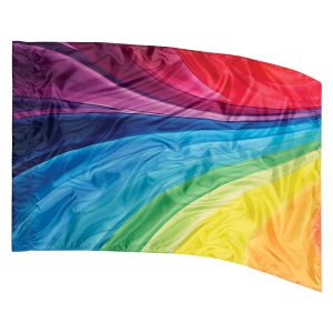 rainbow pattern printed color guard flag