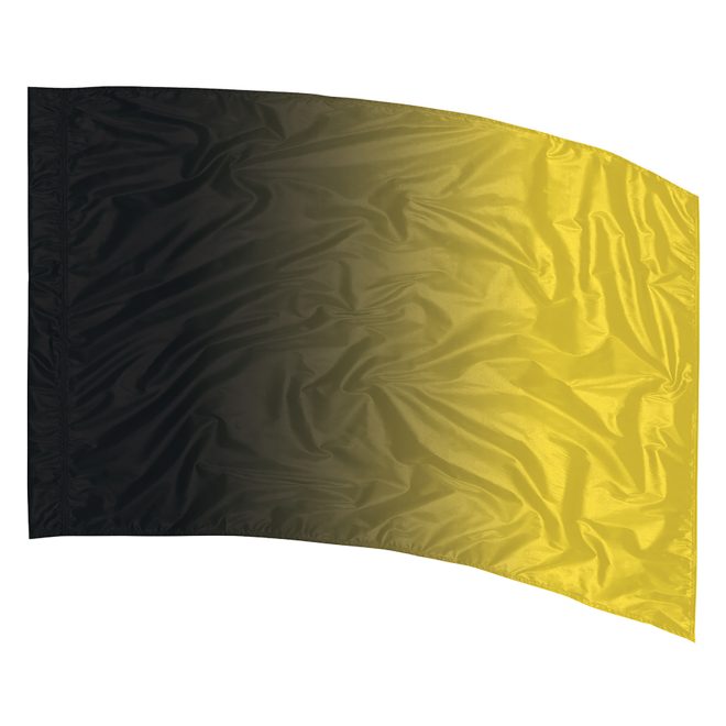 black to yellow ombre printed color guard flag