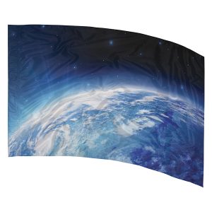 view of earth from space printed color guard flag