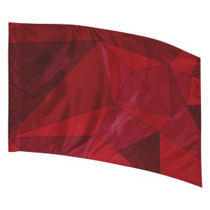 geometric dark reds printed color guard flag