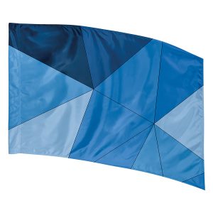 geometric blues printed color guard flag