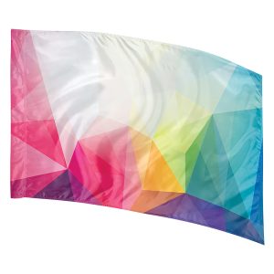 geometric shapes in colors of the rainbow printed color guard flag