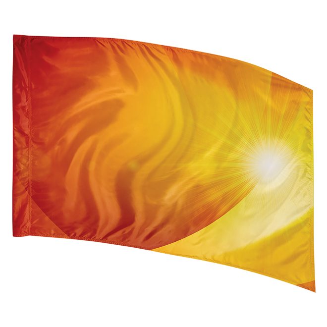 green and yellow sunlight printed color guard flag