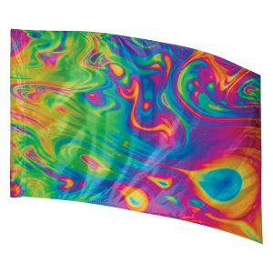 rainbow iridescent printed color guard flag