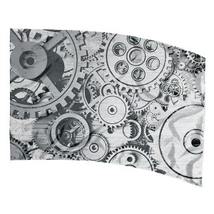 grey gears printed color guard flag