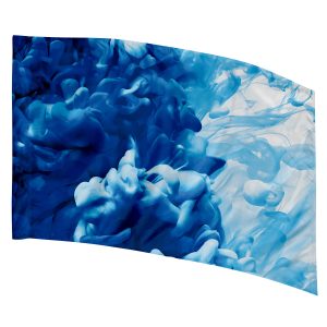blue and white ombre clouds printed color guard flag