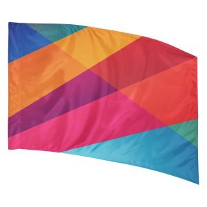 colorful geometric printed color guard flag
