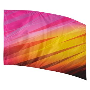pink, yellow and black streaks printed color guard flag