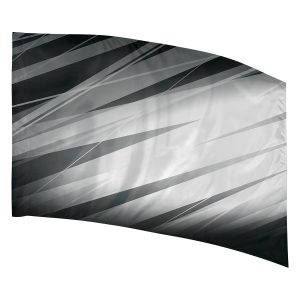 black and white streaked pattern printed color guard flag