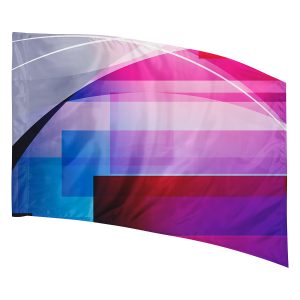 purple, blue and white pattern printed color guard flag