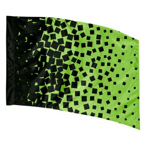 green with black blocks into solid black printed color guard flag