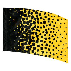 yellow with black blocks into solid black printed color guard flag