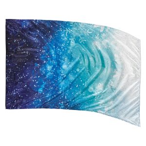white to navy gradient with snowflakes genesis color guard flag