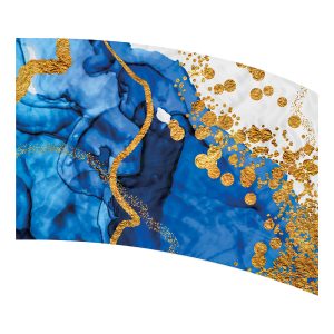 blue and white marble with gold printed color guard flag
