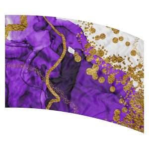purple and white marble with gold printed color guard flag