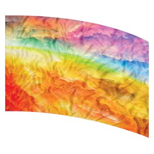 rainbow clouds printed color guard flag