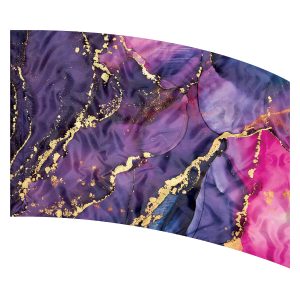 purple and pink marble with gold printed color guard flag