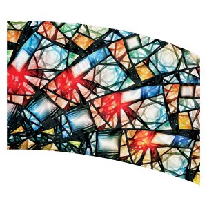 colorful stained glass pattern printed color guard flag