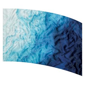 white to blue to navy gradient printed color guard flag