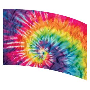 rainbow tie dye printed color guard flag