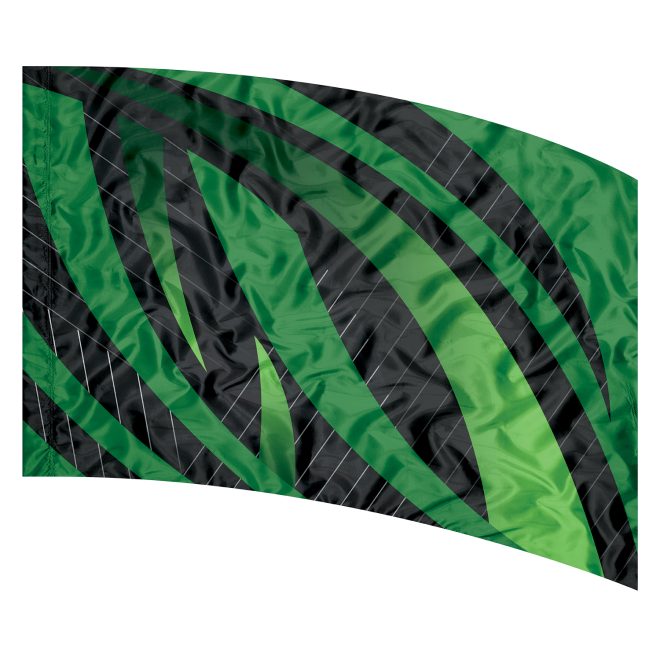 green and black printed color guard flag