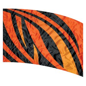 orange and black printed color guard flag