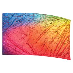 rainbow gradient with geometric lines genesis color guard flag