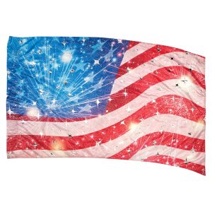 american flag with fireworks genesis color guard flag