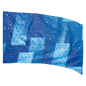 Royal with light blue rectangles and metallic blue specks genesis color guard flag