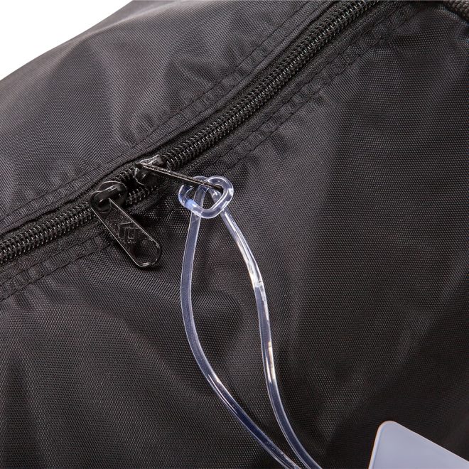 black 3ft swing pole bag close up of zipper