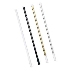 aluminum swing flag pole in white, black, gold, and silver