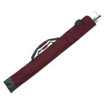 maroon personal guard equipment bag filled with poles, rifles, and gloves