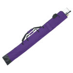 purple personal guard equipment bag filled with poles, rifles, and gloves
