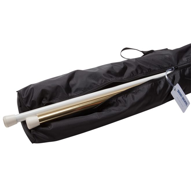 8ft flag pole bag black with gold and white flag poles inside