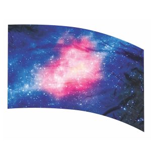 color guard flag with Galaxy and stars in Blues, Purples, and Pinks