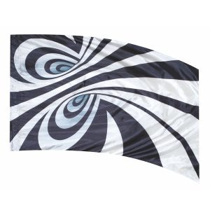 color guard flag with a Black and White optical illusion design