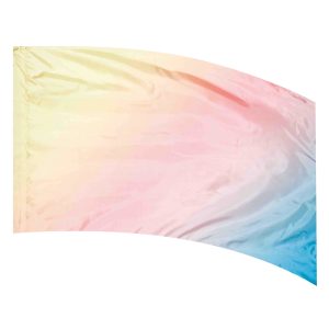 color guard flag with a pastel Ivory, Pink, Lilac, Light Blue, Turquoise diagonal fade