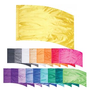 collection of solid color guard flags in several color ways